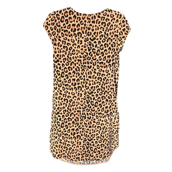 Leopard Animal Print Short Sleeve Ladies Midi Dress | Sz S | Casual Staple Basic - Picture 2 of 5